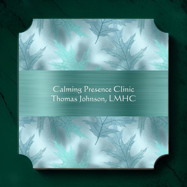 Porta-copo De Papel Leafy Teal Mental Health Conselheiro | Psicólogo (Criador carregado)