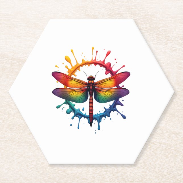 Porta-copo De Papel Legal Gráfico Tie Dye Óculos de sol Dragonfly Illu (Frente)