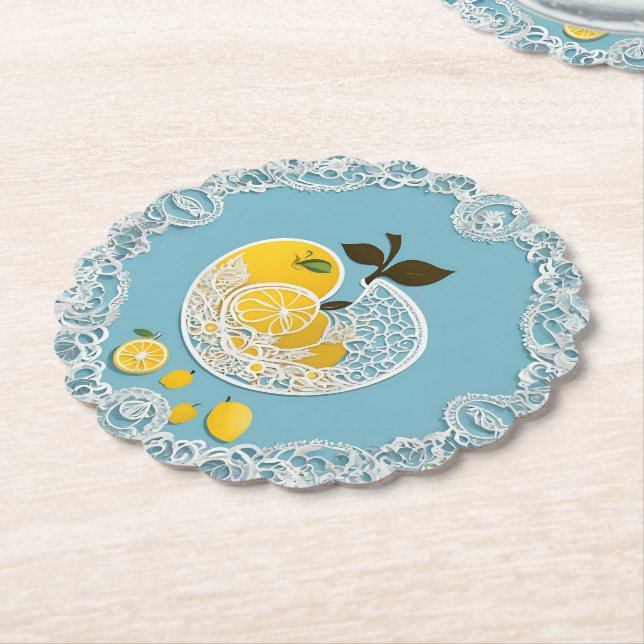 Porta-copo De Papel Lemony Blue AI art (Angular)