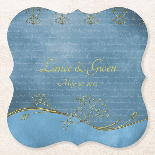 Porta-copo De Papel Letra Dusty Blue Love (Frente)