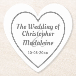 Porta-copo De Papel Letras Simples em Cinza Prata em um Coaster de Pap