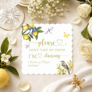 Porta-copo De Papel Libélulas de Limão Não Leve Meu Bebida Casamento