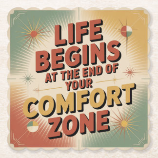 Porta-copo De Papel Life Begins At The End Of Your Comfort Zone