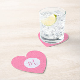 Porta-copo De Papel Light Pink Squiggly Squares Personal Initial Heart