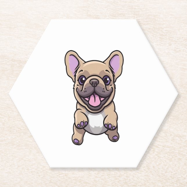 Porta-copo De Papel Lilac French Bulldog (Frente)