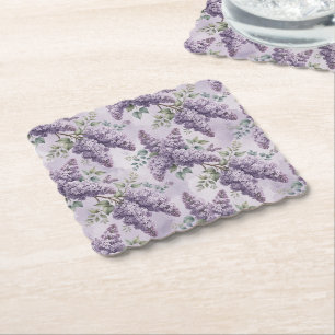 Porta-copo De Papel Lilases Flores de Lilás Verde Salvia Lavanda Empoe