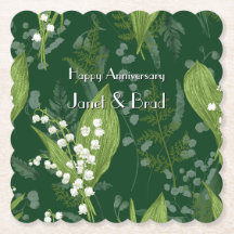 Lily of Valley com Ferns | Verde Escuro Personaliz