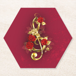 Porta-copo De Papel Limpeza de ouro com Flores Rosa