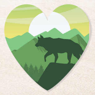 Porta-copo De Papel Linda cena do lobo