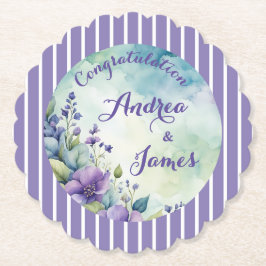 Porta-copo De Papel Linda Lavanda Listrada e Floral