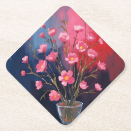 Porta-copo De Papel Lindas Flores Em Um Vaso