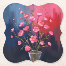 Porta-copo De Papel Lindas Flores Em Um Vaso