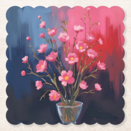 Porta-copo De Papel Lindas Flores Em Um Vaso