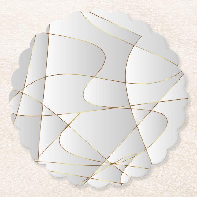 Porta-copo De Papel Lindas linhas de ouro (Frente)