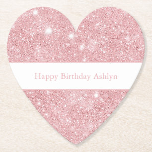Porta-copo De Papel Lindo Aniversário Brilho Glitter Rosa