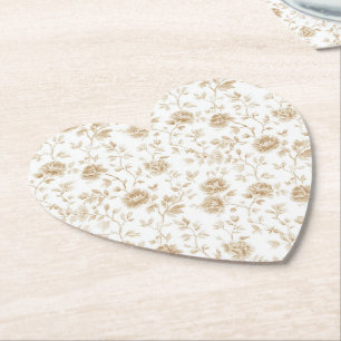 Porta-copo De Papel Lindo Jantar de Noiva Floral Branco Creme