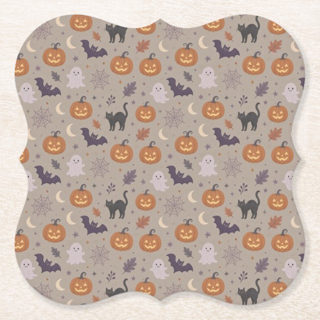 Porta-copo De Papel Lindo padrão de Halloween  (Frente)