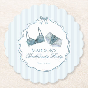 Porta-copo De Papel Lingerie de Renda Azul para Festa de Despedida de