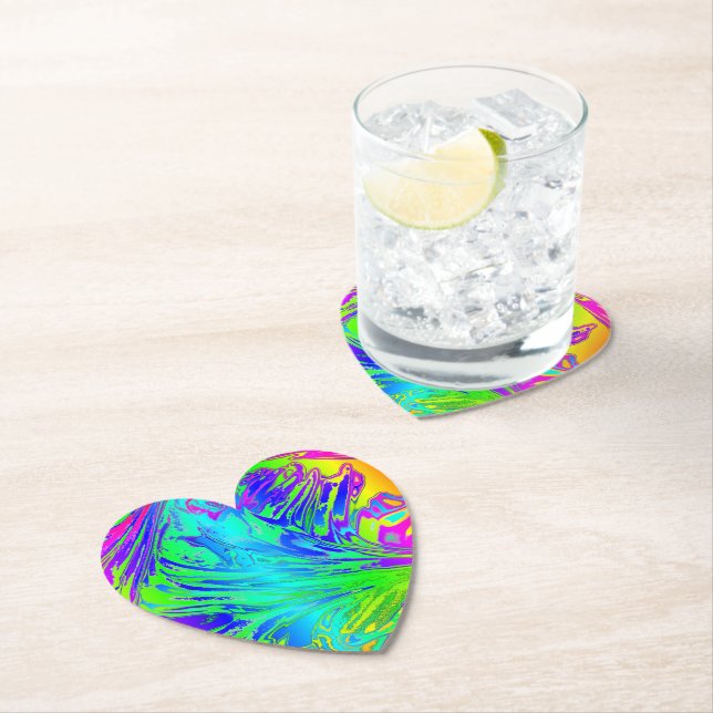 Porta-copo De Papel Líquido Arco-Íris abstrato de Dispersão (Insitu)