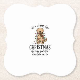 Porta-copo De Papel Lista de Desejos de Retriever Dourado de Natal Des