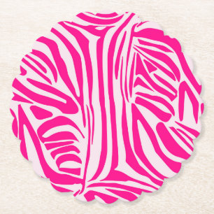 Porta-copo De Papel Listras de zebra rosa