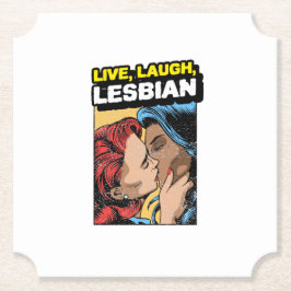 Porta-copo De Papel Live Laugh Lesbian