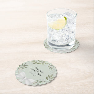 Porta-copo De Papel Livro Verde de Casamento Russo Eucalyptus Wreath S