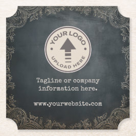 Porta-copo De Papel Logotipo comercial da empresa Vintage Chalkboard