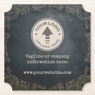 Porta-copo De Papel Logotipo comercial da empresa Vintage Chalkboard