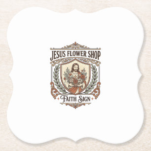 Porta-copo De Papel Loja de Flores Jesus Sinal de Fé Loja de Flores Je