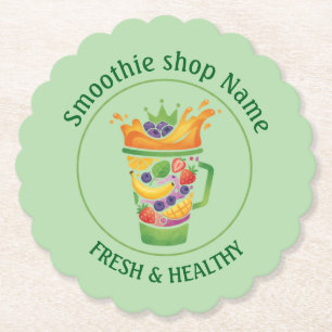 Porta-copo De Papel Loja de Suco Tropical e Suco de Smoothie