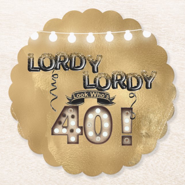 Porta-copo De Papel Lordy Olhem quem tem 40 balões de aniversário (Frente)