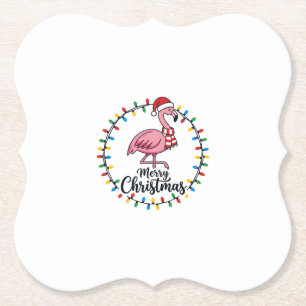 Porta-copo De Papel Luzes de Natal de Flamingo Feriado