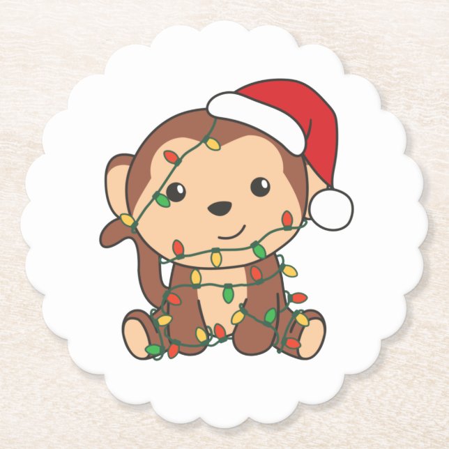 Porta-copo De Papel Macacos Macacos Macacos De Inverno De Natal (Frente)