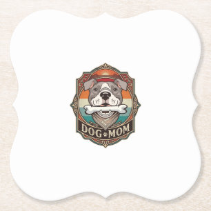 Porta-copo De Papel Mãe de Cachorro Osso Bandana Antigo Quadro_1