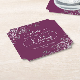 Porta-copo De Papel Magenta e Silver Posh Não tome meu casamento com b