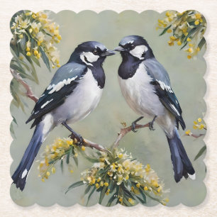 Porta-copo De Papel Magpies Australianos Em Tintas Petrolíferas De Árv