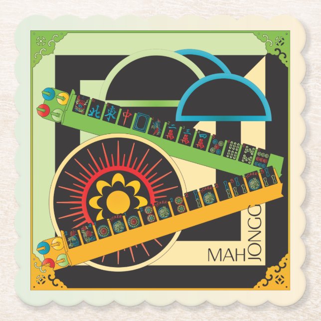 Porta-copo De Papel Mah Jongg Limerick Portas copos Whine (Frente)