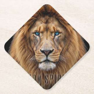 Porta-copo De Papel Majestic Lion Face with Blue Eyes | Wildlife Anima