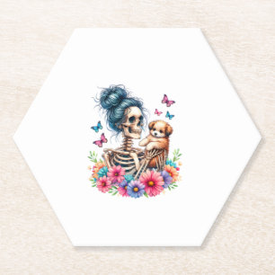 Porta-copo De Papel Maluco Skeleton Cute Puppy Dog Alavanca Halloween