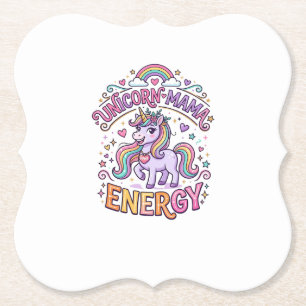 Porta-copo De Papel Mama Unicórnio Energia Colorido Design Zazzle_1