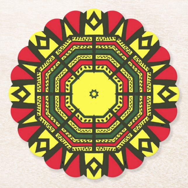 Porta-copo De Papel Mandala Afrocêntrico (Frente)