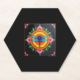 Porta-copo De Papel Mandala de Geometria Sagrada Psikedélica Inseto Na