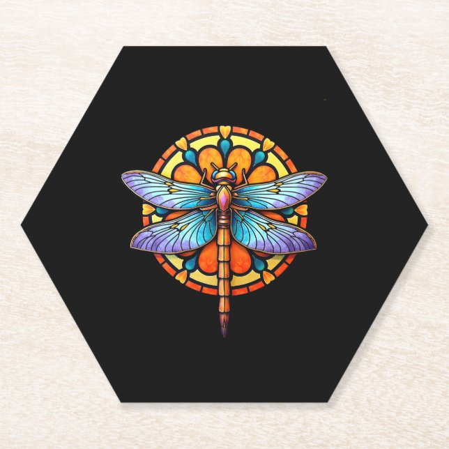 Porta-copo De Papel Mandala Dragonfly Luminous Sacred Geometry Spiritu (Frente)
