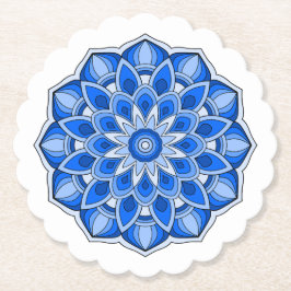 Porta-copo De Papel Mandala em azul