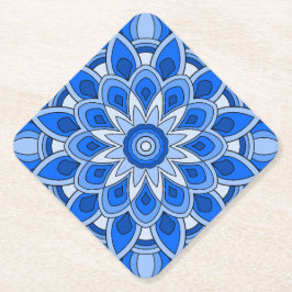 Porta-copo De Papel Mandala em azul