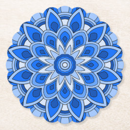 Porta-copo De Papel Mandala em azul