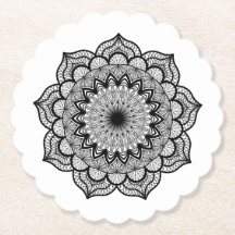 Mandala Preto em Fundo Branco