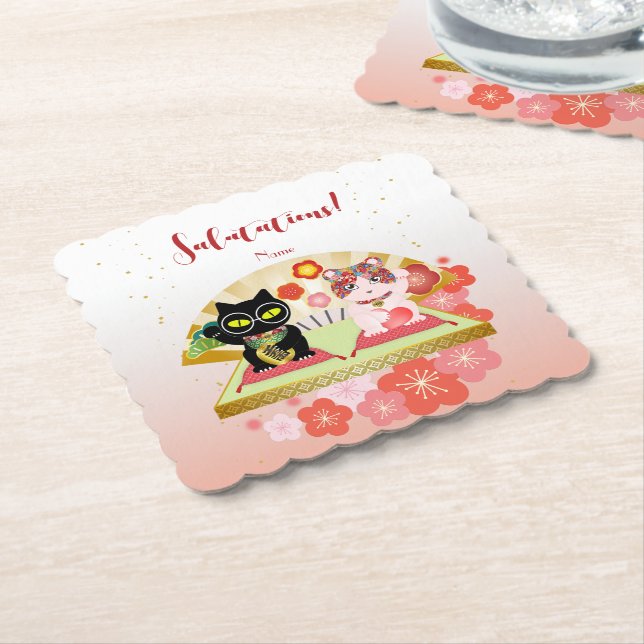 Porta-copo De Papel Maneki Neko Lucky Poiluna (Angular)