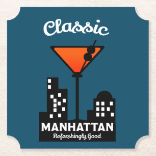 Porta-copo De Papel Manhattan Cocktail Wall Art